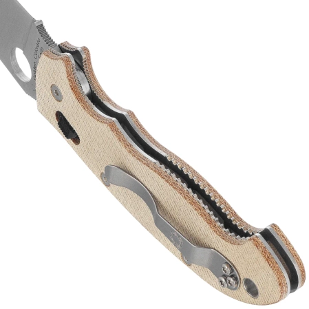 Nóż składany Spyderco Manix 2 XL Brown Canvas Micarta, Satin CPM Cru-Wear by Eric Glesser (C95MPCW2)