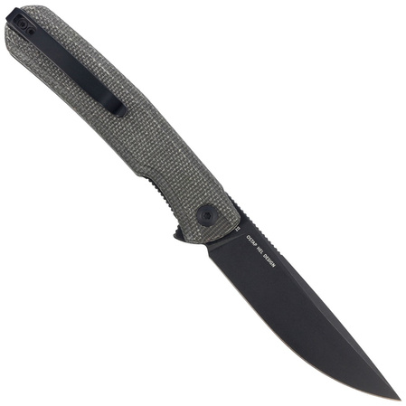 Nóż składany Sencut Scitus Dark Green Canvas Micarta, Black Stonewashed D2 by Ostap Hel (S21042-3)