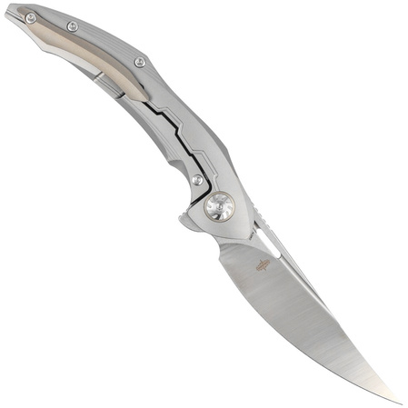 Bestech Marukka Grey Titanium, Stonewashed/Satin M390 by Kombou Knife (BT2002A)