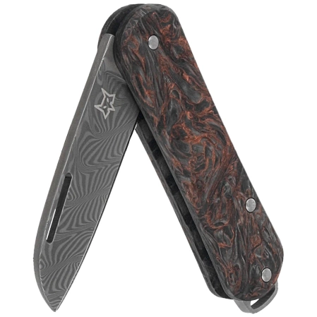 Scyzoryk Fox Vulpis 108 LE No 148/250 Dark Matter Fat Carbon, Super Clean Damascus by Balbach Damast (FX-VPDAM108 DMCO)