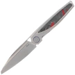 Nóż składany Rike Knife Baidi S Titanium/Red Carbon Fiber, Bead Blasted M390 (RK-Baidi-S-P/RCF)