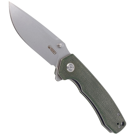 Kubey Knife Green Micarta, Bead Blasted D2 (KU901C)