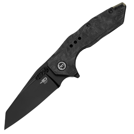 Nóż składany Bestech Nyxie 3 Black Titanium / Marble Carbon Fiber, Black DLC CPM S35VN by Todd Knife and Tool (BT2308D)