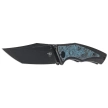 Bestech Togatta Black Titanium/Black-Blue Carbon Fiber Knife, Black Stonewashed M390 by Koens Craft (BT2102H)