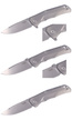 Nóż składany LionSteel T.R.E. Grey Titanium/Blue Ti, Stonewashed M390 by Molletta (TRE BL)