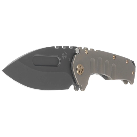 Nóż składany Medford Praetorian T DP ''Old-Shool Bronze'' Titanium, Bronze HW/Clip, Black DLC S45VN by Greg Medford (MK0124PD-36A1-T1C1-BP)