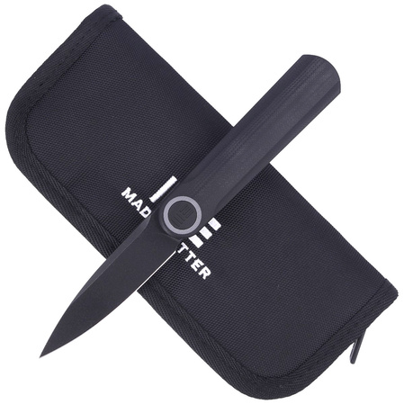 WE Knife Eidolon Drop Point Black G10, Black Stonewashed by Justin Lundquist (WE19074A-D)