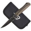 Bestech Thyra Bronze Stonewashed Titanium/Carbon Fiber, Black Stonewashed M390 by Kombou Knife (BT2106C)