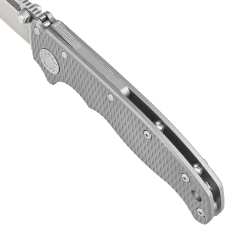 Demko AD20.5 Clip Point Knife Milled Titanium, Stonewashed CPM 20CV by Andrew Demko (205-20CV-TI-TEX-CP)