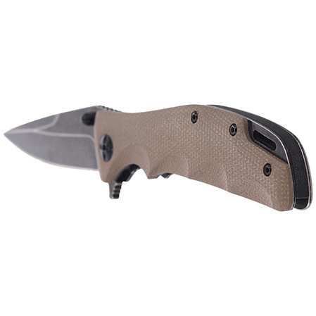 Nóż FoxEdge Mandatory Fun G10 Coyote Tan, Stone Washed PVD by Russ Kommer (FE-025)