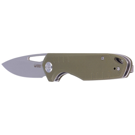 Kubey Knife Doris, Green G10, Satin Finish D2 (KU324D)