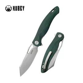 Nóż składany Kubey Drake Green G10, Bead Blasted AUS-10 by Maksim Tkachuk (KU239K)