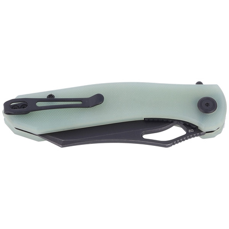 Kubey Knife Drake, Jade G10, Dark Stonewashed D2 by Maksim Tkaczuk (KU310D)