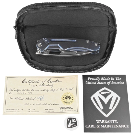 Nóż składany Medford Infraction Blue Titanium, Std HW/Clip, Tumbled S45VN by Greg Medford (MK0314TQ-37A2-TSCS-BN)