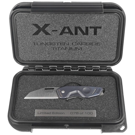 Extrema Ratio X-ANT LE No 076/100 Blue Titanium Knife, Sandblast Sintered Tungsten Carbide (04.1000.0467/MD/TI)