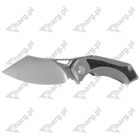 Bestech Knife Kasta Grey Titanium / Marble Carbon Fiber, Mirror Stonewash M390 by Kombou (BT1909A)