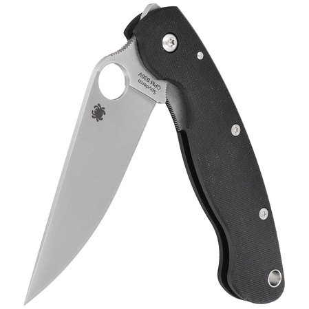 Spyderco Military Model G-10 Black PlainEdge Knife (C36GPE)