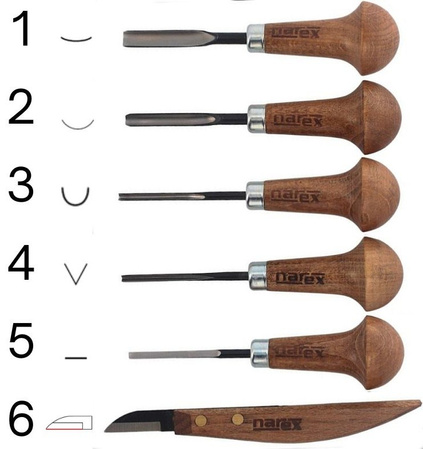 Set of chisels, carving knives Narex Profi 6pcs (868500)