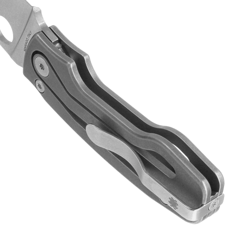 Nóż składany Spyderco Pits 2 Slipit Gray Titanium, Satin M398 by Mike Read (C269TIP)