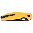 Bestechman Angry Owl Knife Yellow G10, Black PVD D2 by Keanu Alfaro (BMK12A-2)