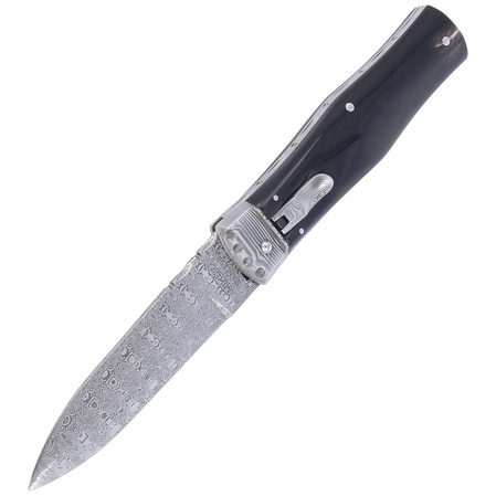 Mikov Predator Panther Buffalo Horn, Damascus PMC27 Knife (241-DR-1/PANTHER)