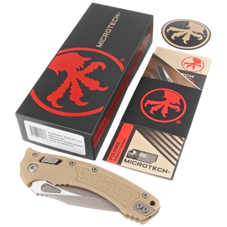 Microtech Amphibian Ram-Lok S/E Frag Tan G10, Apocalyptic P/S M390MK by Tony Marfione (137RL-11APFRGTTA)