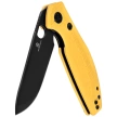 Bestechman Angry Owl Knife Yellow G10, Black PVD D2 by Keanu Alfaro (BMK12A-2)