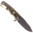 LionSteel ROK Knife Gold Titanium, Chad Nichols Scrambled Damascus (ROK DD GL)