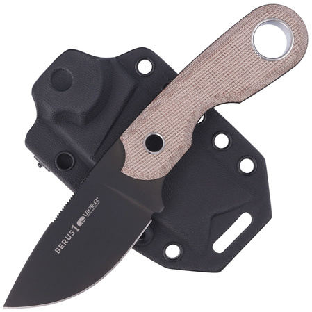 Viper Knife Berus1 Natural Canvas Micarta, PVD by Rumici (VT4012DCN)