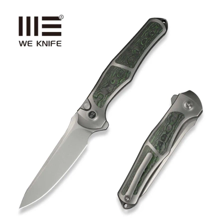 WeKnife 702XI LE No 149/150 Gray Integral Titanium/Jungle Wear Fat Carbon, Stonewashed M390 (WE07B-4)