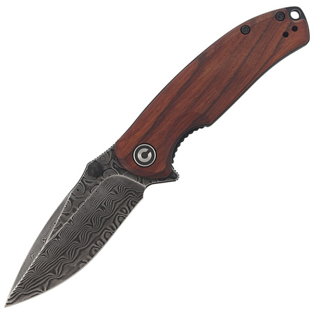 CIVIVI Pintail Cuibourtia Wood, Black Damascus (C2020DS-2)