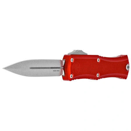 Microtech Hera II D/E OTF Knife Red Aluminum, Stonewashed M390MK by Tony Marfione (1702M-10RD)