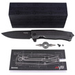 LionSteel Myto Knife Old Black Titanium, PVD Stonewashed M390 by Molletta (MT01B BW)
