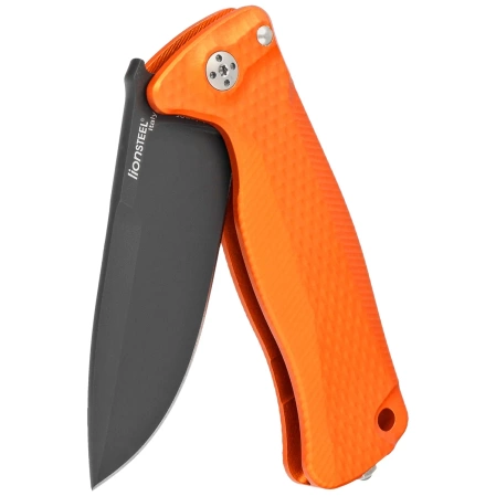 LionSteel SR22A Orange Aluminum, Black Sleipner by Molletta Knife (SR22A OB)