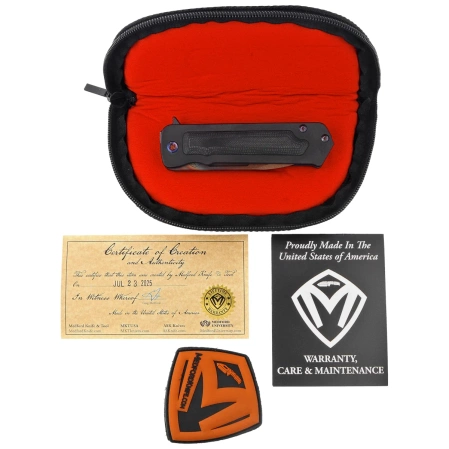 Medford TFF-4 Drop Point Knife Black Titanium / Black G10, Flm HW, Blue Clip, Vulcan S45VN by Greg Medford (MK1404VD-30PV-TFCF-BP)