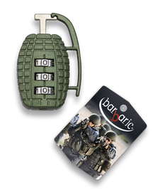 Barbaric Padlock Grenade Shaped, Green Metal (09919)