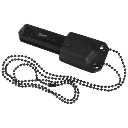 K25 RK-18743 Pendant Neck Knife Black Aluminum, Titanium/Satin 7Cr17Mov