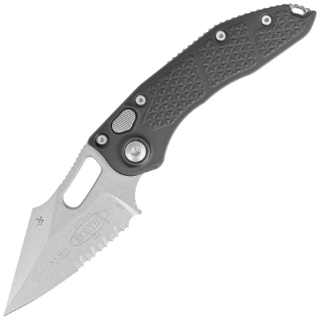 Microtech Stitch-A S/E Automatic Knife Black Aluminum, Stonewashed M390 P/S by Borka Blades and Tony Marfione (169-11)