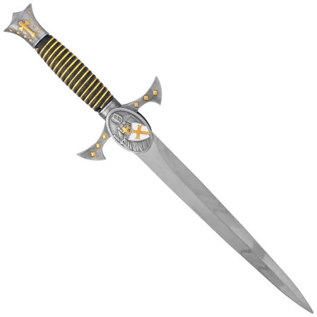 Decor Habitat Templar Dagger, Black/Gold ABS, Satin Stainless Steel (S0298)