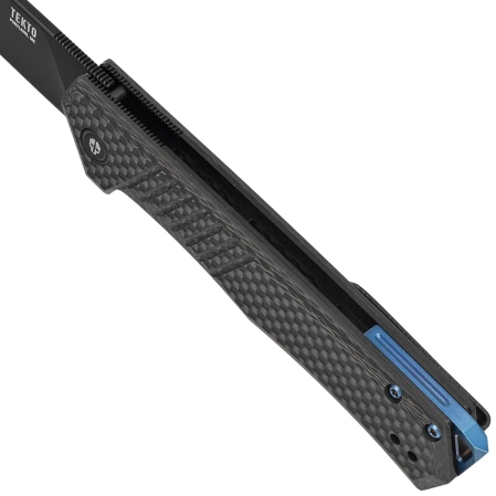 Tekto F1 Alpha Knife Black Carbon Fiber, Blue HW, Black D2