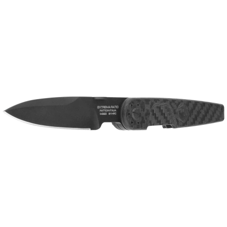 Extrema Ratio LKU01 Tenebra Knife Carbon Fiber, Black DLC M390 by Danilo Rossi (04.1000.0243/M3/DLC-CC-BK)