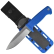 Demko FreeReign Drop Point Knife Blue Rubberized, Satin AUS10A by Andrew Demko (FR-10A-BLUE-DP)