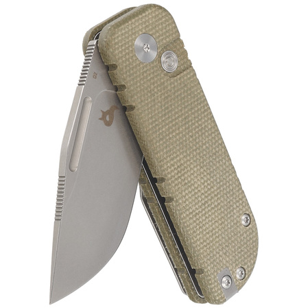 Nóż składany BlackFox NU-Bowie Green Micarta, Coarse Stone Washed D2 by Keanu Alfaro (BF-758-MI)