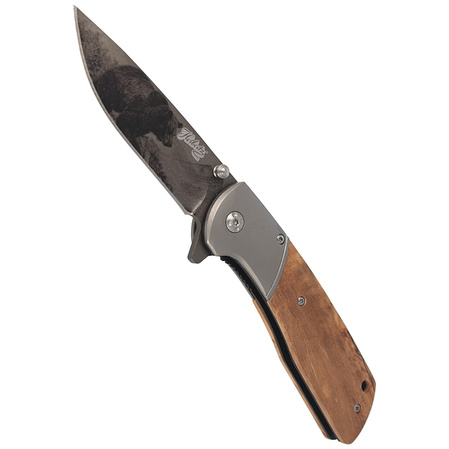 Nóż składany myśliwski Herbertz CJH motyw 3D Niedżwiedż Olive Wood, Titanium Coated (44161 - 55010)