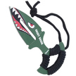 Martinez Albainox Skinner Angry Shark Black Strung Knife, Green 3D Design (32524)