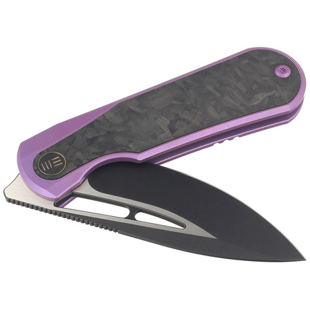 Nóż składany WE Knife Baloo Purple Titanium / Shredded Carbon Fiber, Black Stonewashed CPM 20CV by Ostap Hel (WE21033-3)