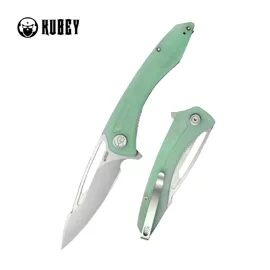 Nóż składany Kubey Merced Jade G10, Beadblasted AUS-10 by Sherif Manganas (KU345D)