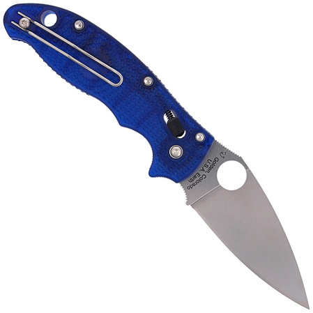 Spyderco Manix 2 FRCP Blue, CTS BD1N PlainEdge Folding Knife (C101PBL2)