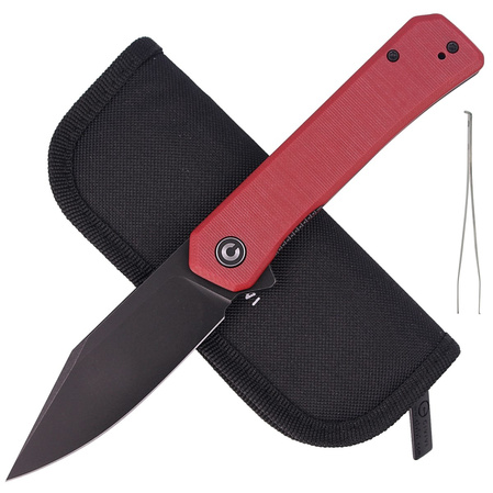 Nóż CIVIVI Relic Burgundy G10, Black Stonewashed Nitro-V (C20077B-2)
