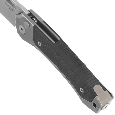 Nóż składany LionSteel Twain Gray Titanium/Carbon Fiber, Satin MagnaCut by Gianni Pauletta (TW GY CF)